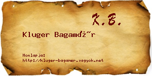 Kluger Bagamér névjegykártya